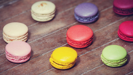 Macaron on wood table