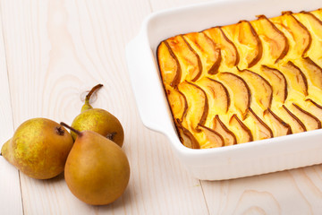 Pie made with fresh pears