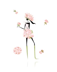 Foto auf Acrylglas Blumen Frau Blumenmädchen für Ihr Design