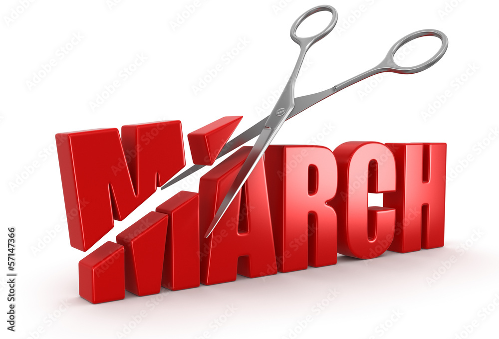 Poster scissors and march (clipping path included)