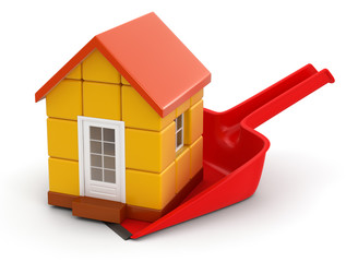 Dustpan and House (clipping path included)