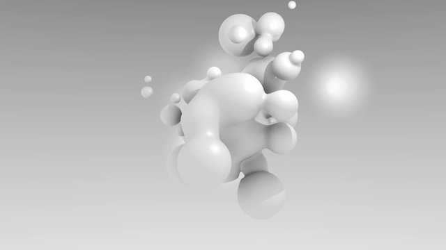 3D animation WHITE PARTICULES