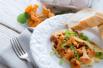 have breakfast omelette with chanterelles