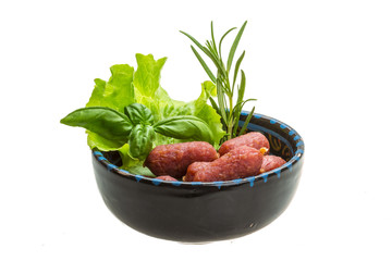 Salami sausages