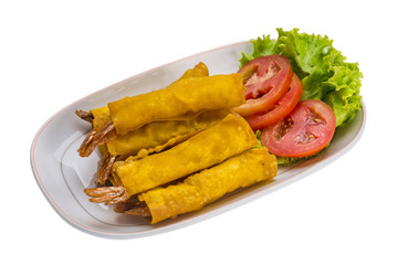 Pancake with shrimps