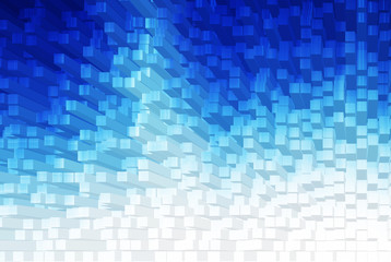 Cubes, abstract radial blur