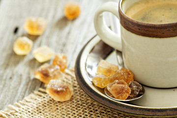 Cup of coffee with sugar