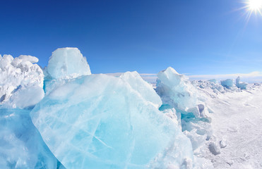 Winter Baikal lake