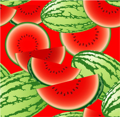 Raw watermelon vector seamless background