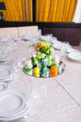 tables decorated with flowers