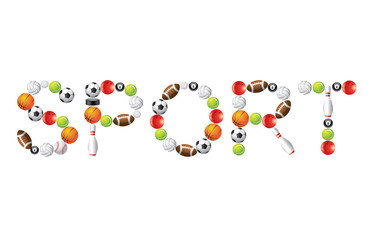 Sport word from balls vector