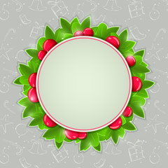 Christmas Holly Card with Round Place for Text