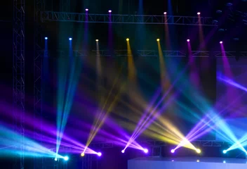 Foto op Plexiglas Licht en schaduw Vector Stage Spotlight with Laser rays
