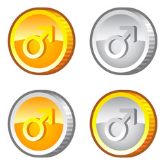 Coins with male sign