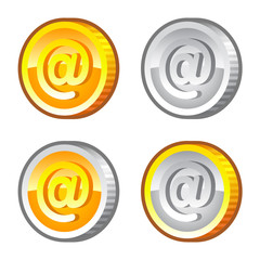 Coins with internet sign
