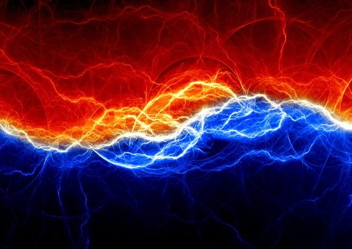 Fire and ice abstract fractal lightning