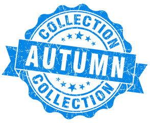 Obraz premium autumn collection blue grunge isolated stamp