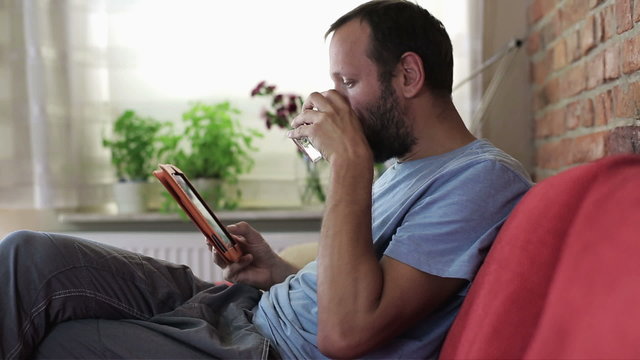 Young man using a tablet