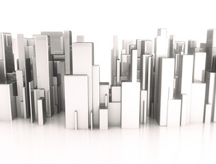 Metal 3d cubes abstract city