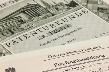 österreichische Patenturkunde