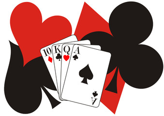 Poker zwischen Pik und Kreuz