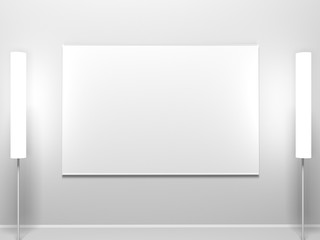 white canvas hanging on the wall