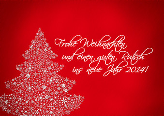 Weihnachtskarte mit Neujahrsglückwünschen