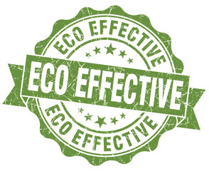 eco effective green grunge stamp on white background