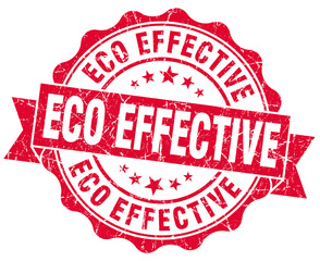 eco effective red grunge vintage scratched stamp on white