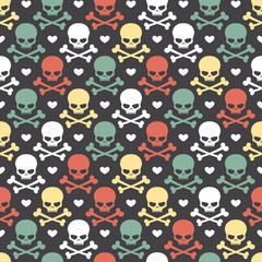 Skull seamless pattern