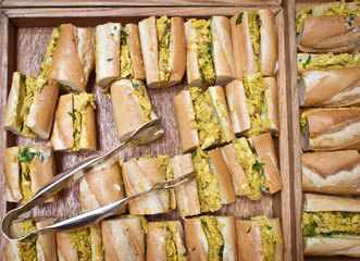 Coronation chicken baguettes