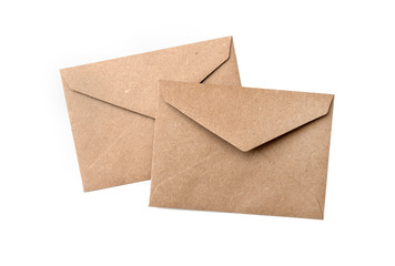 two brown envelope on a white background