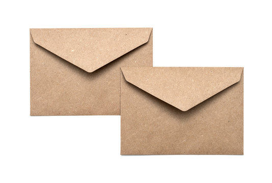 two brown envelope on a white background