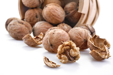 Walnuts isolated on white