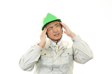 疲れた作業員