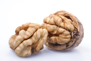 Walnuts isolated on white