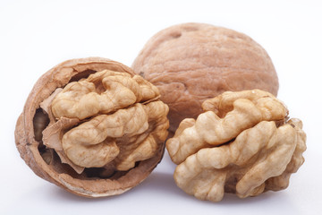 Walnuts isolated on white