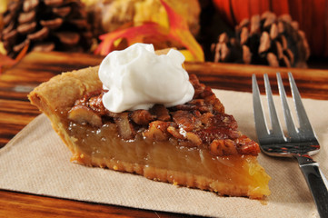 Pecan pie with whipped cream © MSPhotographic