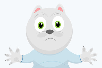 Vector cat with his hands apart