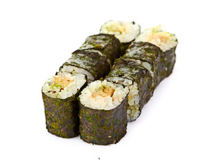 sushi, rolls isolated on white