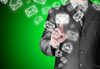 business man open email