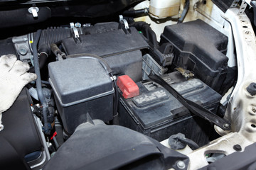 Fototapeta premium Broken car engine