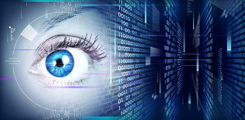 Eye on technology background.