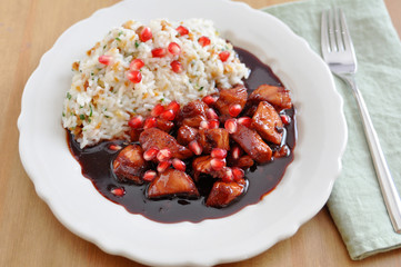 Hähnchen süss sauer mit Granatapfel