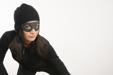 Masked Woman Sneaking Lurking Around Halloween Costume