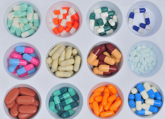 assortment of pills and capsules