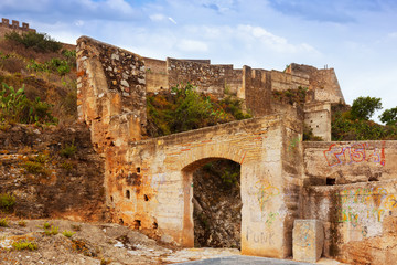 Fototapeta premium Gate at abandoned castle of Sagunto