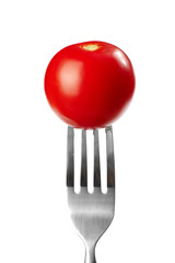 Tomato on a fork