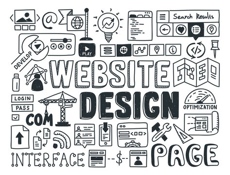 Website design doodle elements