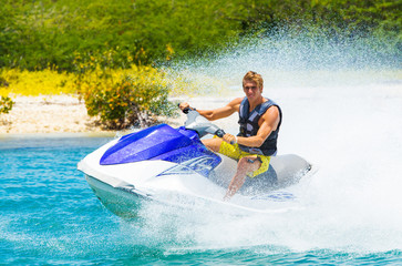 Young Man on Jet Ski